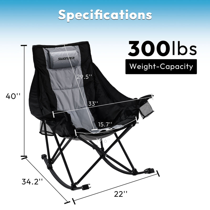 Swonder Oversized Rocking Camping Chair