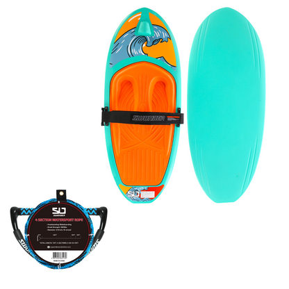 Swonder All-Age Kneeboard and 75ft Wakeboard Rope Combo